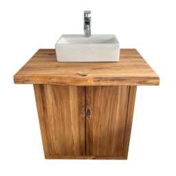 Solid Oak Wood Single Sink Floating Vanity, Wall Mount, Modern & Rustic Bathroom 100% Custom - thumbnail 2