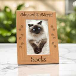 Cat Picture Frame Personalized Pet Adoption Gift Kitten Rescue For Mom Custom Photo Display - thumbnail 2