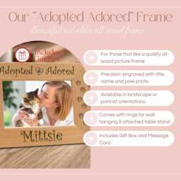 Cat Picture Frame, Personalized Pet Adoption Gift, Custom Kitten Photo Holder, Lover Birthday Present - thumbnail 2
