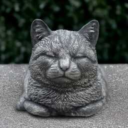 Outdoor Cat Statue Sleeping Kitty Figurine Concrete Ornament Stone Pet Sculpture Cement Kitten Decoration Memorial Kitty Lover Gift - thumbnail 4