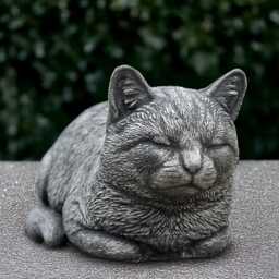 Outdoor Cat Statue Sleeping Kitty Figurine Concrete Ornament Stone Pet Sculpture Cement Kitten Decoration Memorial Kitty Lover Gift - thumbnail 1
