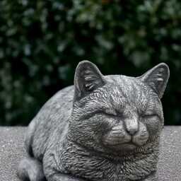 Outdoor Cat Statue Sleeping Kitty Figurine Concrete Ornament Stone Pet Sculpture Cement Kitten Decoration Memorial Kitty Lover Gift - thumbnail 2