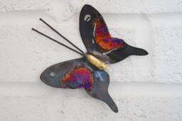 Recycled Metal Butterfly Wall Hanging Decoration - 10cm Wide - thumbnail 1