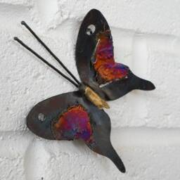 Recycled Metal Butterfly Wall Hanging Decoration - 10cm Wide - thumbnail 2