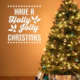 Holly Jolly Christmas Quote - Vinyl Wall Decal - thumbnail 3