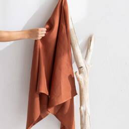 Organic Linen Bath Sheet, Stone Washed, Large Towel - thumbnail 2