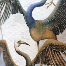 Crane Lampshade Scandinavian Linen Fabric, Gold Silver & White Lining Option, Drum Shape For Ceiling Or Lamp Base, Handmade By Vivid Shades - thumbnail 3