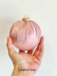 Handmade Satin Christmas Ball Ornament Dusty Pink Silk Decoration