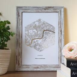 A4 Custom Foil Polygon Map Print, Any Location Personalised Copper, Gold, Silver Or Rose Gold Print - thumbnail 3