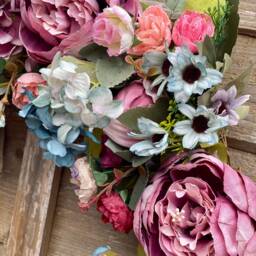Spring Summer Wildflower Door Wreath, Round, For The Front Door, Wedding, Home, Decoration, Artificial Flower, M, 50cm, Christmas, Easter - thumbnail 2