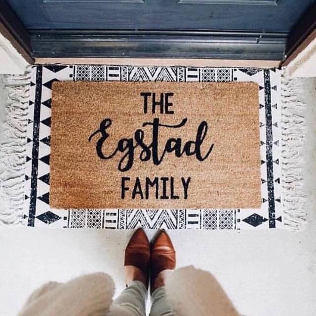 Custom Personalized Family Name Doormat, Family Name, Housewarming Gift, Cute Trendy Gift Idea, Wedding - image 1