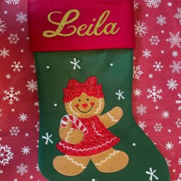 Personalised Christmas Stocking - Embroidered/Printed Name Stockings 2024, Luxury , 40cm Long Xmas Sock - thumbnail 2