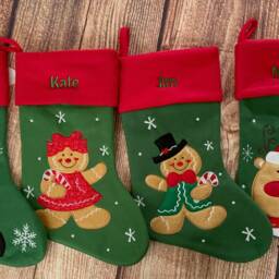 Personalised Christmas Stocking - Embroidered/Printed Name Stockings 2024, Luxury , 40cm Long Xmas Sock - thumbnail 3