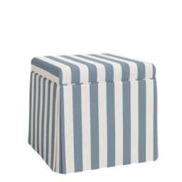 Striped Storage Ottoman, Skirted Cabana Stripes - thumbnail 3