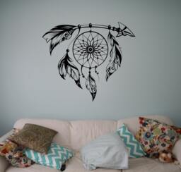 Amulet Dreamcatcher Wall Vinyl Decal Native American Sticker Sleep Symbol Home Interior Bedroom Removable Decor Graphics 18(Na - thumbnail 1