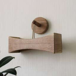 Adjustable Oak Plug-In Wall Sconce, Modern Foyer Lamp - thumbnail 3
