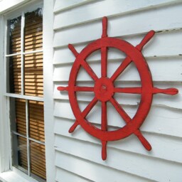 Large Ship Wheel Wooden Nautical Ships Helm Coastal Beach Decor Outdoor Patio Wall Lake House Kids Room - thumbnail 2