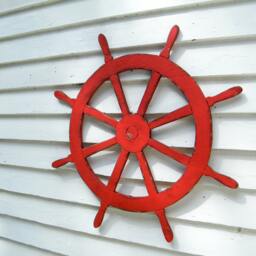 Large Ship Wheel Wooden Nautical Ships Helm Coastal Beach Decor Outdoor Patio Wall Lake House Kids Room - thumbnail 1