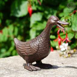 Happy Duck Cast Iron Ornament - Farm Animal Statue Sculpture Home Garden Decor - thumbnail 2