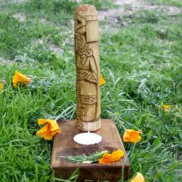 Thor Statue With Small Altar. Hand Carved Linden Wood Figurine. Vikings God.(7 Inches - thumbnail 2