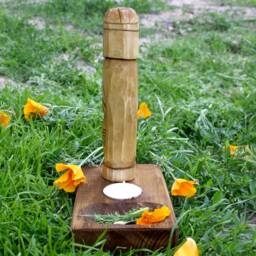 Thor Statue With Small Altar. Hand Carved Linden Wood Figurine. Vikings God.(7 Inches - thumbnail 3