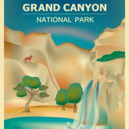 Grand Canyon Poster, National Park Art, Arizona Print, Skyline, Map, Art Gift, - Style E8-O-Gr-Can - thumbnail 2