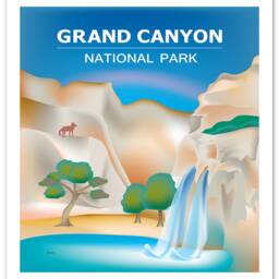 Grand Canyon Poster, National Park Art, Arizona Print, Skyline, Map, Art Gift, - Style E8-O-Gr-Can - thumbnail 3