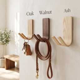 Key Hooks - Ash Adhesive Holder For Wall Dog Leash Hook Entryway Organizer Necklace - thumbnail 3