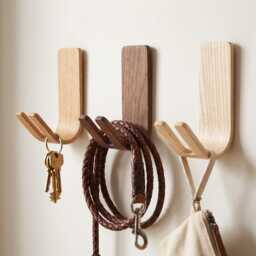 Key Hooks - Ash Adhesive Holder For Wall Dog Leash Hook Entryway Organizer Necklace - thumbnail 4