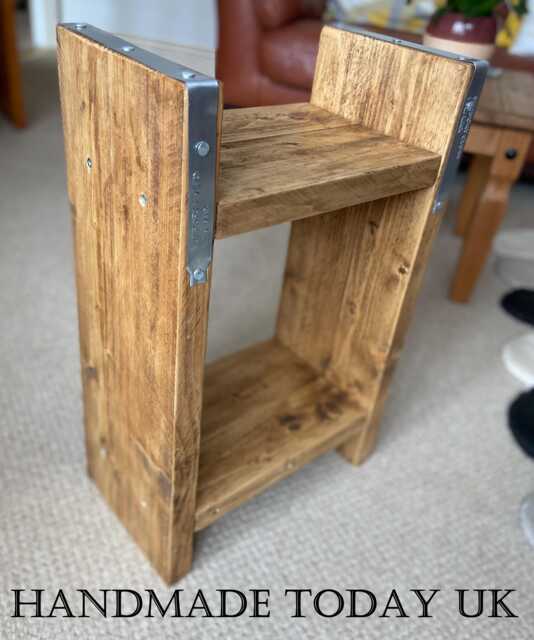 Handmade Rustic Industrial Bedside Cabinet Nightstand Made From Reclaimed Scaffold Boards - image 1
