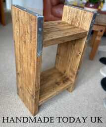 Handmade Rustic Industrial Bedside Cabinet Nightstand Made From Reclaimed Scaffold Boards - thumbnail 1