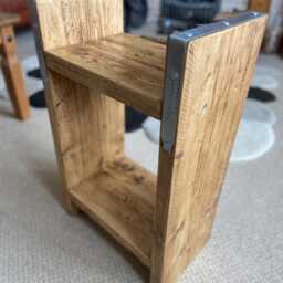 Handmade Rustic Industrial Bedside Cabinet Nightstand Made From Reclaimed Scaffold Boards - thumbnail 2