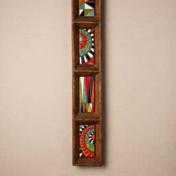 Ceramic Wall Art Set Of 4 - Handmade Framed Tiles Made To Order Stairway - thumbnail 3