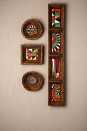 Ceramic Wall Art Set Of 4 - Handmade Framed Tiles Made To Order Stairway