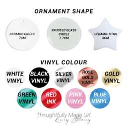 Personalised Celestial Star Christmas Ornament Ceramic Or Frosted Glass Bauble - thumbnail 2