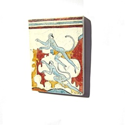 Blue Monkeys Fresco Painting From Santorini Thira , Museum Copy For Gift Her Exact National Museum - thumbnail 3