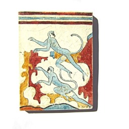 Blue Monkeys Fresco Painting From Santorini Thira , Museum Copy For Gift Her Exact National Museum - thumbnail 4