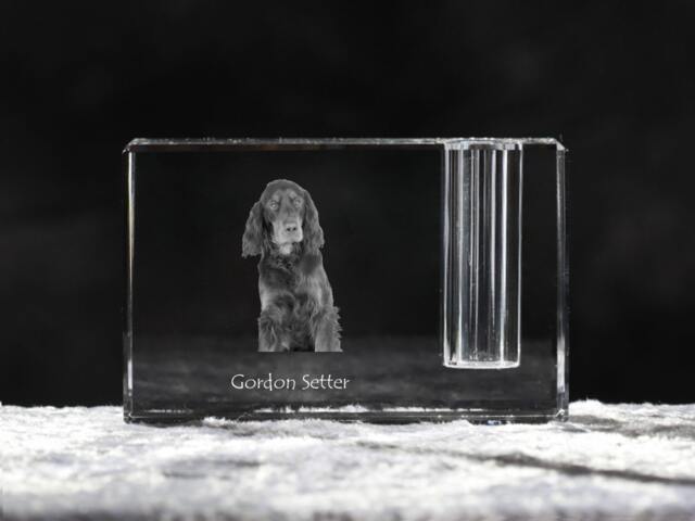 Gordon Setter , Crystal Pen Holder With Dog, Souvenir, Decoration, Limited Edition, Collection - image 1