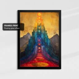 Chakra Body Spiritual Energy Abstract Oil Painting Framed Poster Print & Canvas Wall Decor Art Bedroom Home Interior House Gift - thumbnail 2