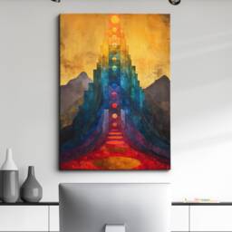 Chakra Body Spiritual Energy Abstract Oil Painting Framed Poster Print & Canvas Wall Decor Art Bedroom Home Interior House Gift