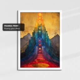 Chakra Body Spiritual Energy Abstract Oil Painting Framed Poster Print & Canvas Wall Decor Art Bedroom Home Interior House Gift - thumbnail 3