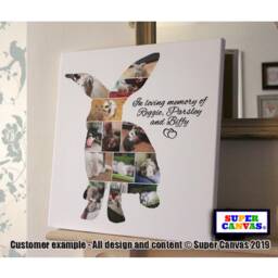 Bunny Rabbit Pet Custom Shape Picture Photo Collage Display Board Framed Canvas Print Gift For Owner Memorial Birthday Christmas - thumbnail 1
