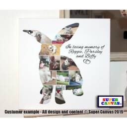 Bunny Rabbit Pet Custom Shape Picture Photo Collage Display Board Framed Canvas Print Gift For Owner Memorial Birthday Christmas - thumbnail 2