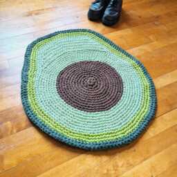 Handmade Avocado Rug - Ready To Ship - thumbnail 2