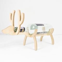 Wine Holder Christmas Table Centerpiece Rack Bottle Wood Wine Gift - thumbnail 4