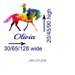 Dressage Horse & Rider Equine Paint Splash Wall Sticker Girl Riding Wall Decals Jockey Vinyl Home Decor - thumbnail 3