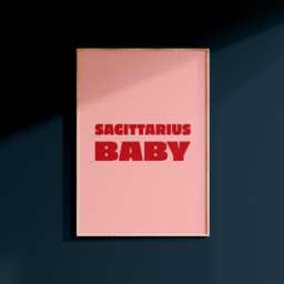 Sagittarius Baby Print Retro Star Sign Astrology Poster - thumbnail 2