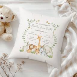 Personalised Christening Cushion, Keepsake Gift, Godparent Baptism Naming Day Gift