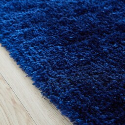 New Navy Blue Thick Silky Soft Shag Pile Rug Modern Luxurious High Quality Mats - thumbnail 3