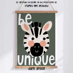 Be Unique Zebra Print -- Safari Nursery Print, Jungle Decor, Playroom Bedroom, Unframed - thumbnail 2
